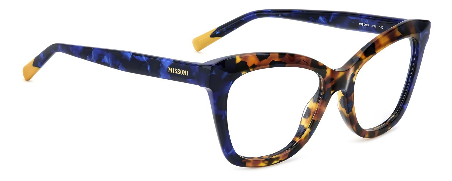 Occhiali da vista Missoni Mis 0199 108912 JBW colore blue havana forma rettangolare 