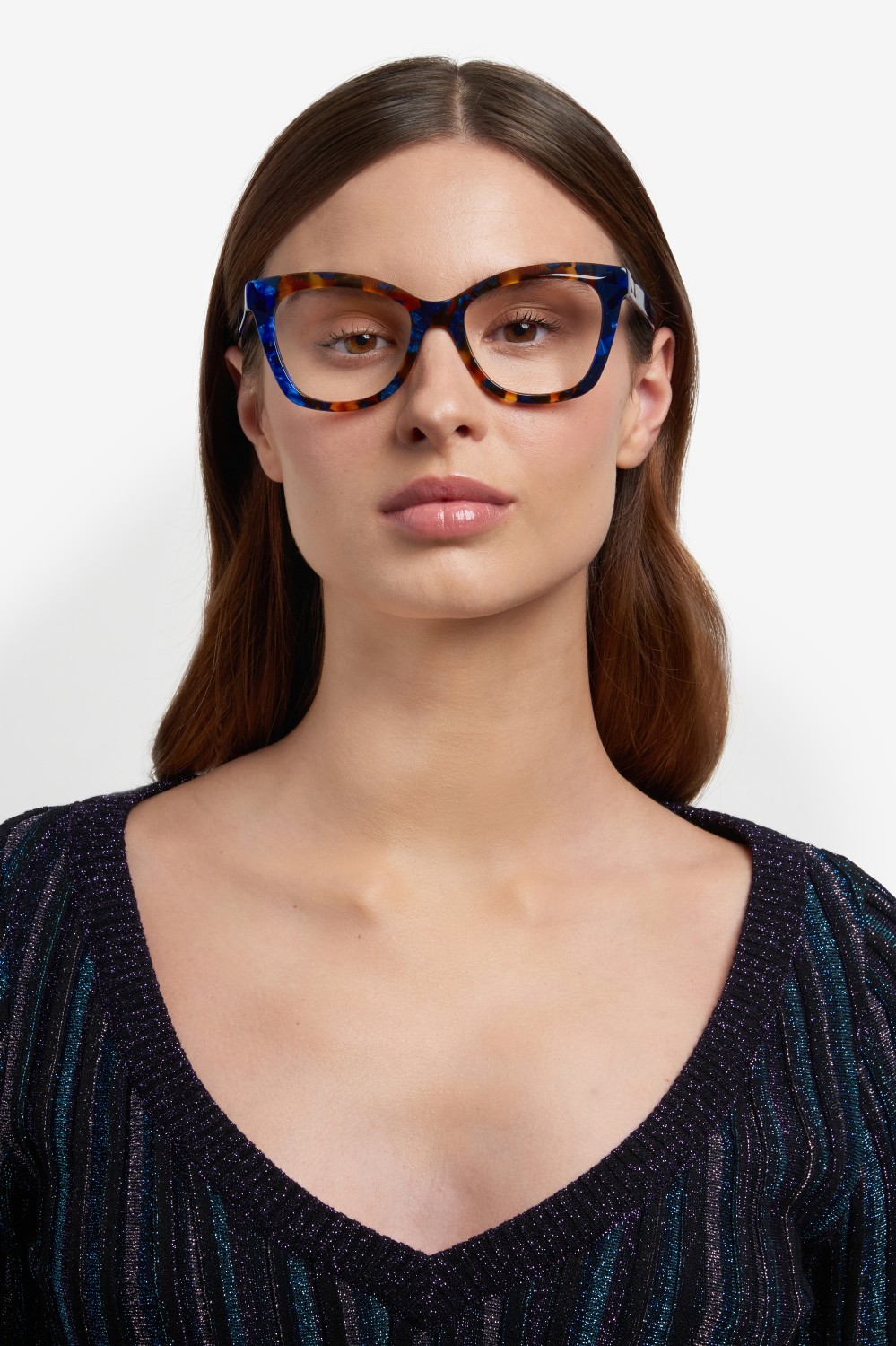 Occhiali da vista Missoni Mis 0199 108912 JBW colore blue havana forma rettangolare 