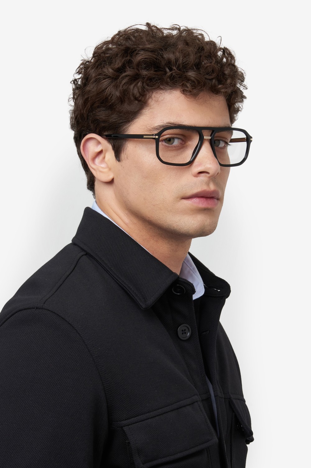 Eyeglasses Hugo Boss 1728 108919 807 color black shape navigator 