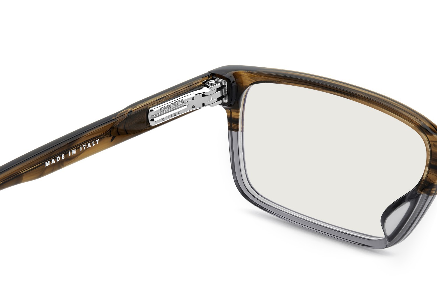 Brillen Carrera C Flex 07/G 108930 EX4 farbe brown horn form rechteckig gläser blue mirror