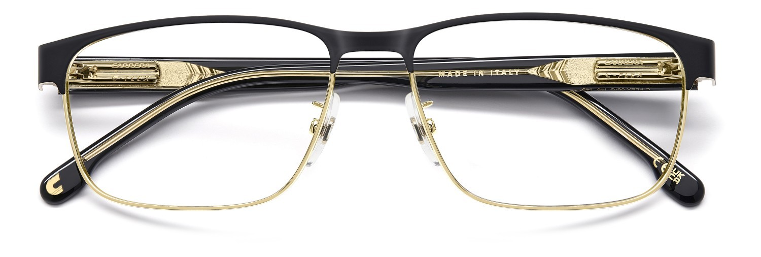 Brillen Carrera C Flex 06/G 108931 I46 farbe matte black gold form rechteckig gläser blue mirror