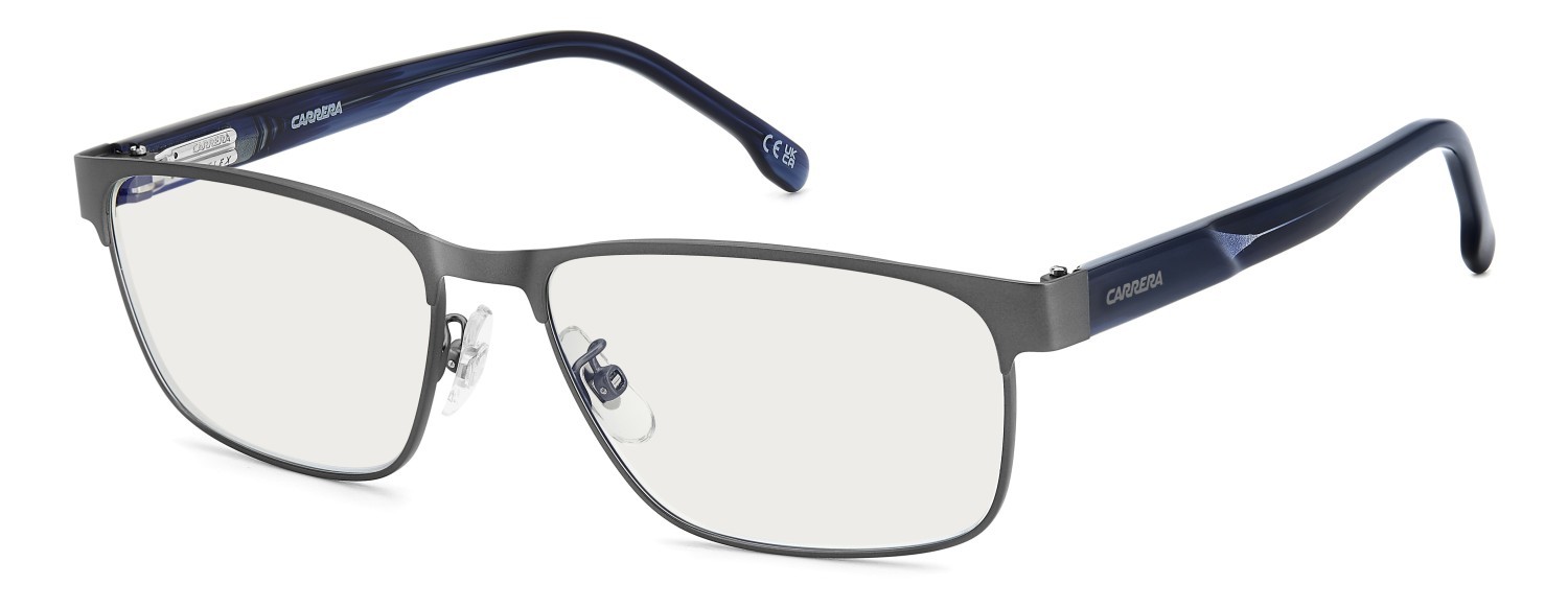 Brillen Carrera C Flex 06/G 108931 R80 farbe matte dark ruthenium form rechteckig gläser blue mirror