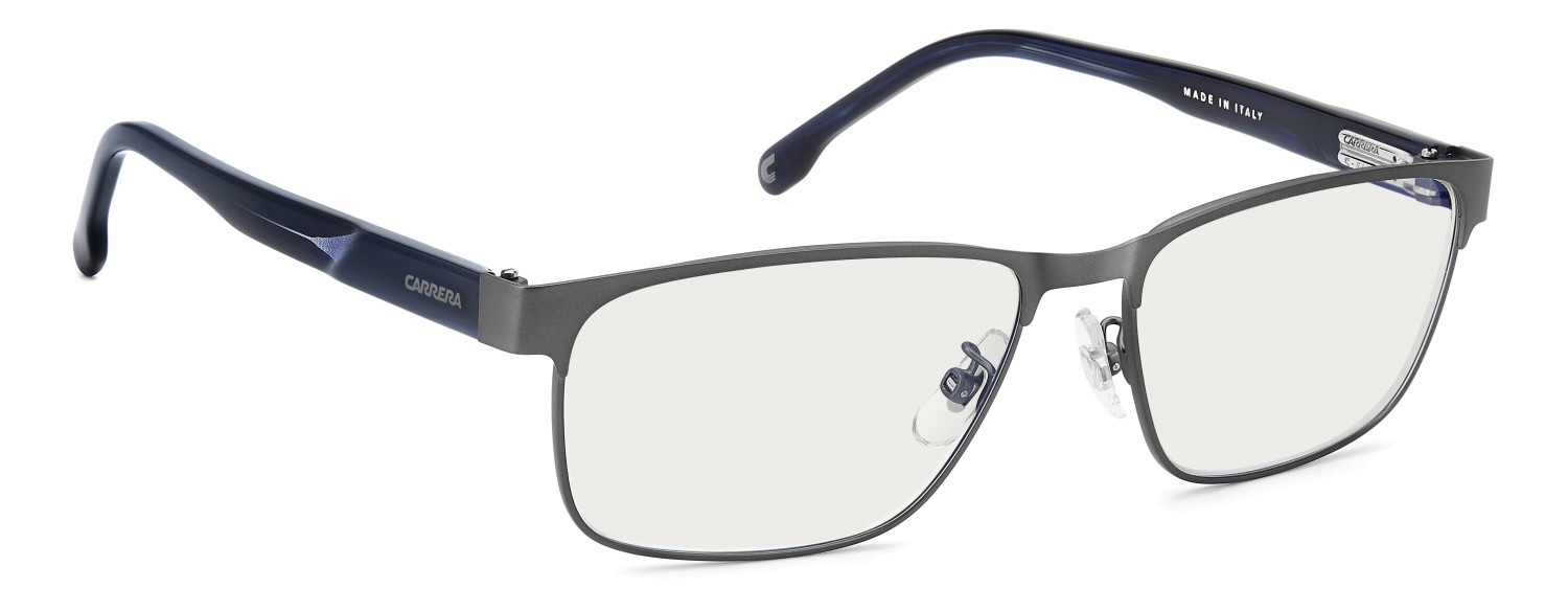 Brillen Carrera C Flex 06/G 108931 R80 farbe matte dark ruthenium form rechteckig gläser blue mirror