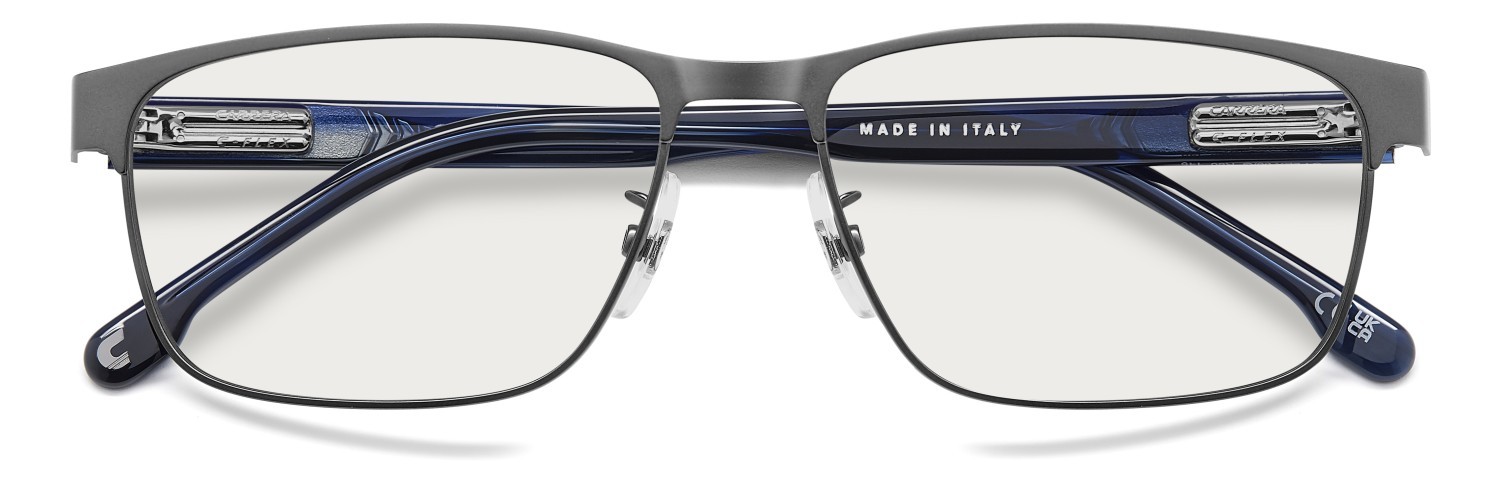 Brillen Carrera C Flex 06/G 108931 R80 farbe matte dark ruthenium form rechteckig gläser blue mirror