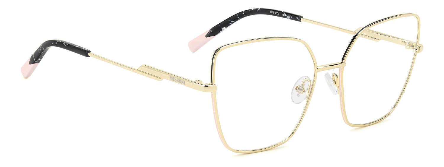Occhiali da vista Missoni Mis 0203 108947 J5G colore gold forma rettangolare 