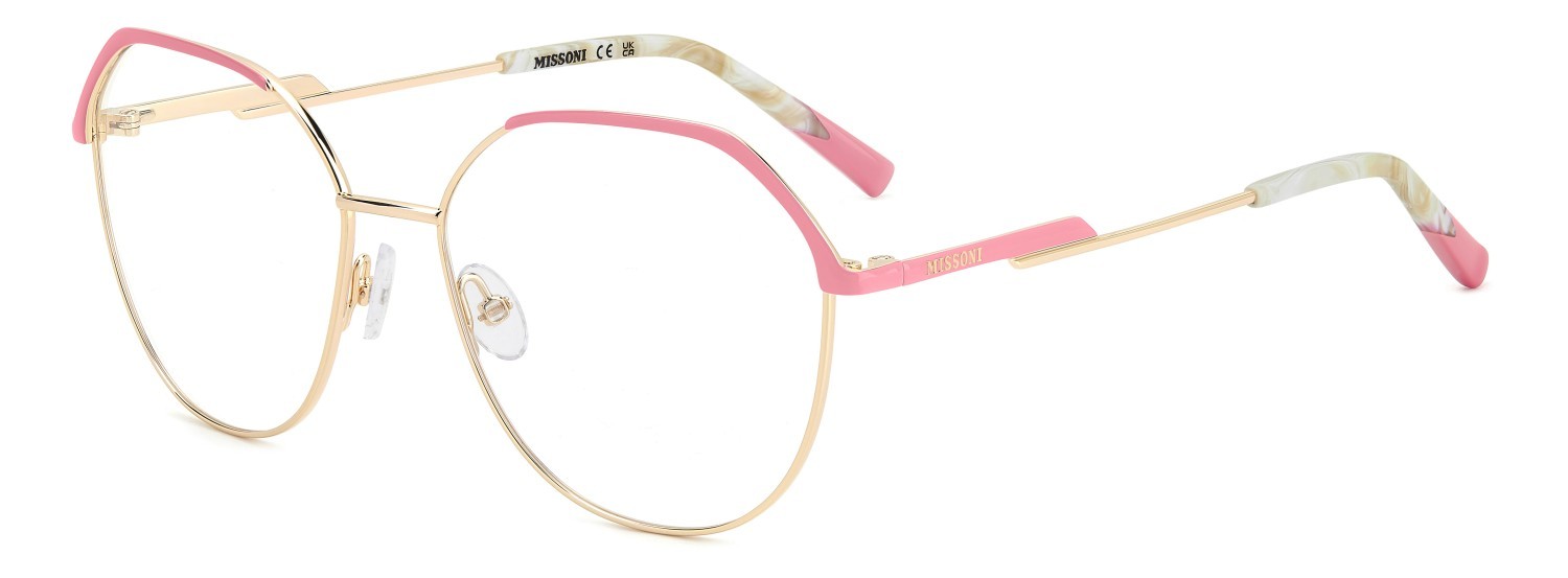 Occhiali da vista Missoni Mis 0204 108948 S45 colore pink gold forma rotondo 