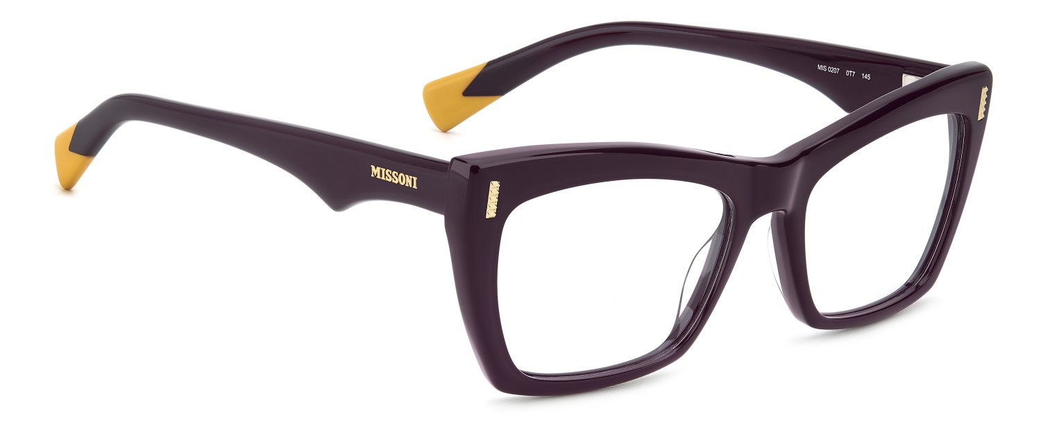 Occhiali da vista Missoni Mis 0207 108949 0T7 colore plum forma rettangolare 