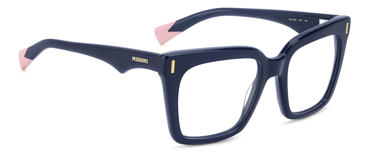 Occhiali da vista Missoni Mis 0208 108950 PJP colore blue forma rettangolare 