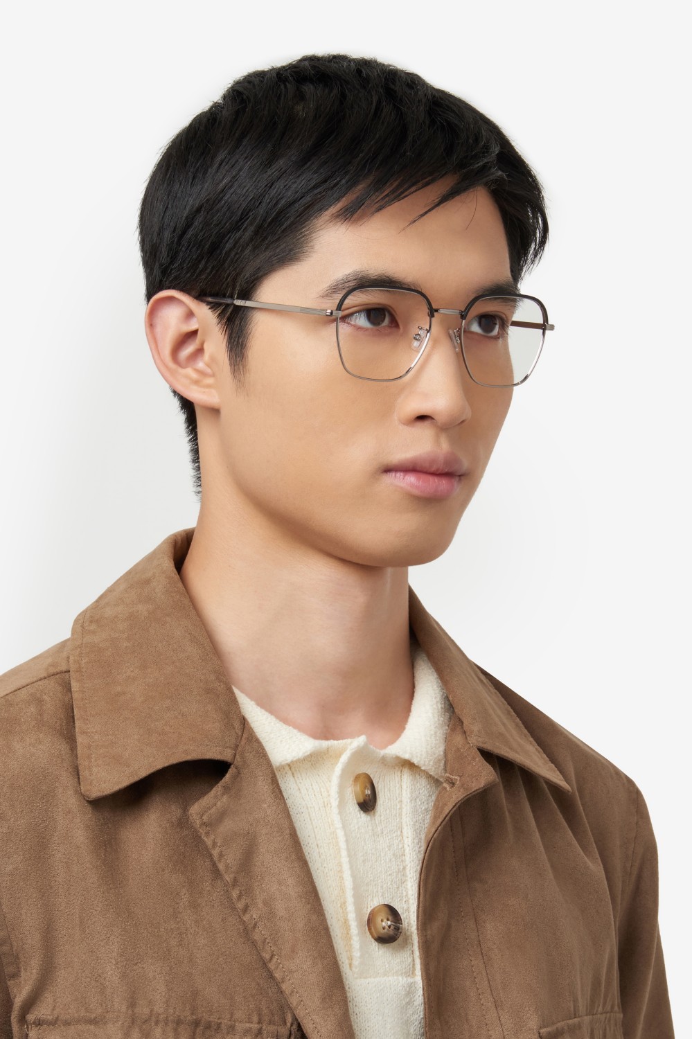 Occhiali da vista Hugo Boss 1742/F 108953 TI7 colore matte black ruthenium forma rettangolare 