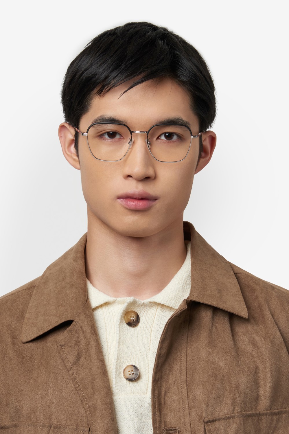 Occhiali da vista Hugo Boss 1742/F 108953 TI7 colore matte black ruthenium forma rettangolare 