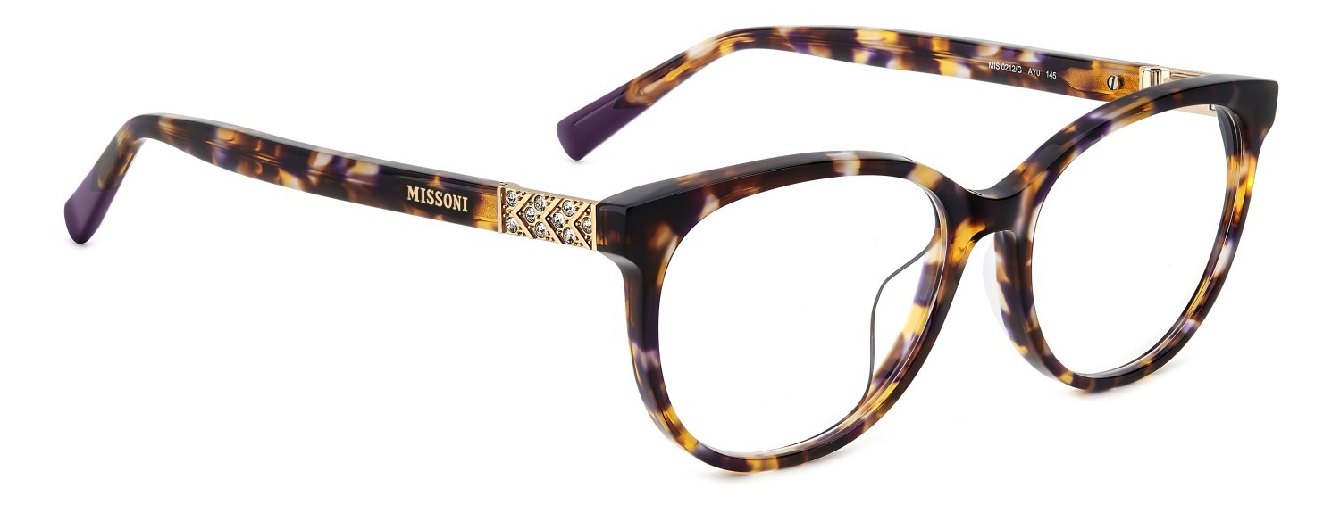 Occhiali da vista Missoni Mis 0212/G 108957 AY0 colore havana violet forma rettangolare 