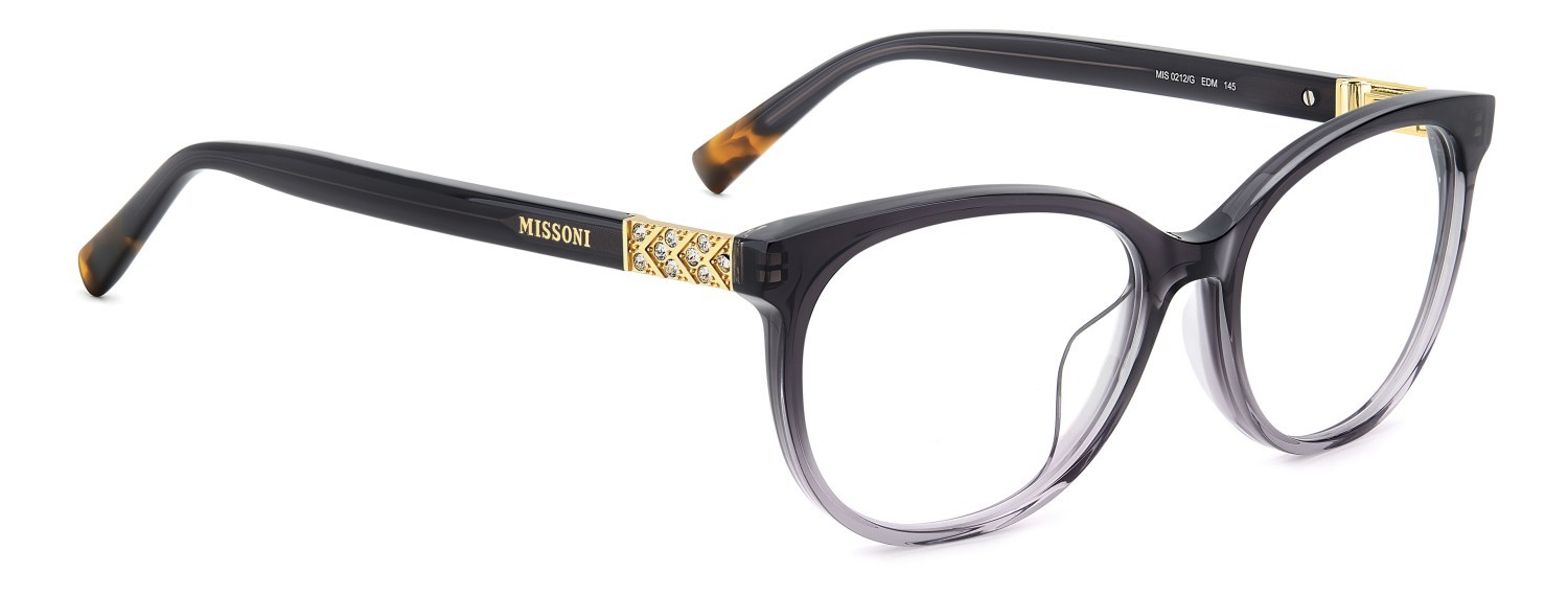 Occhiali da vista Missoni Mis 0212/G 108957 EDM colore black shaded grey forma rettangolare 