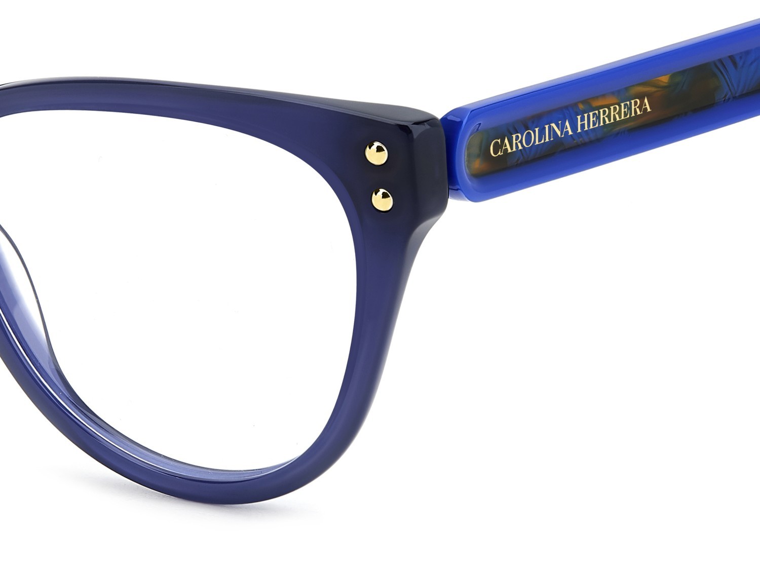 Eyeglasses Carolina Herrera Her 0256 108967 PJP color blue shape cat eye 