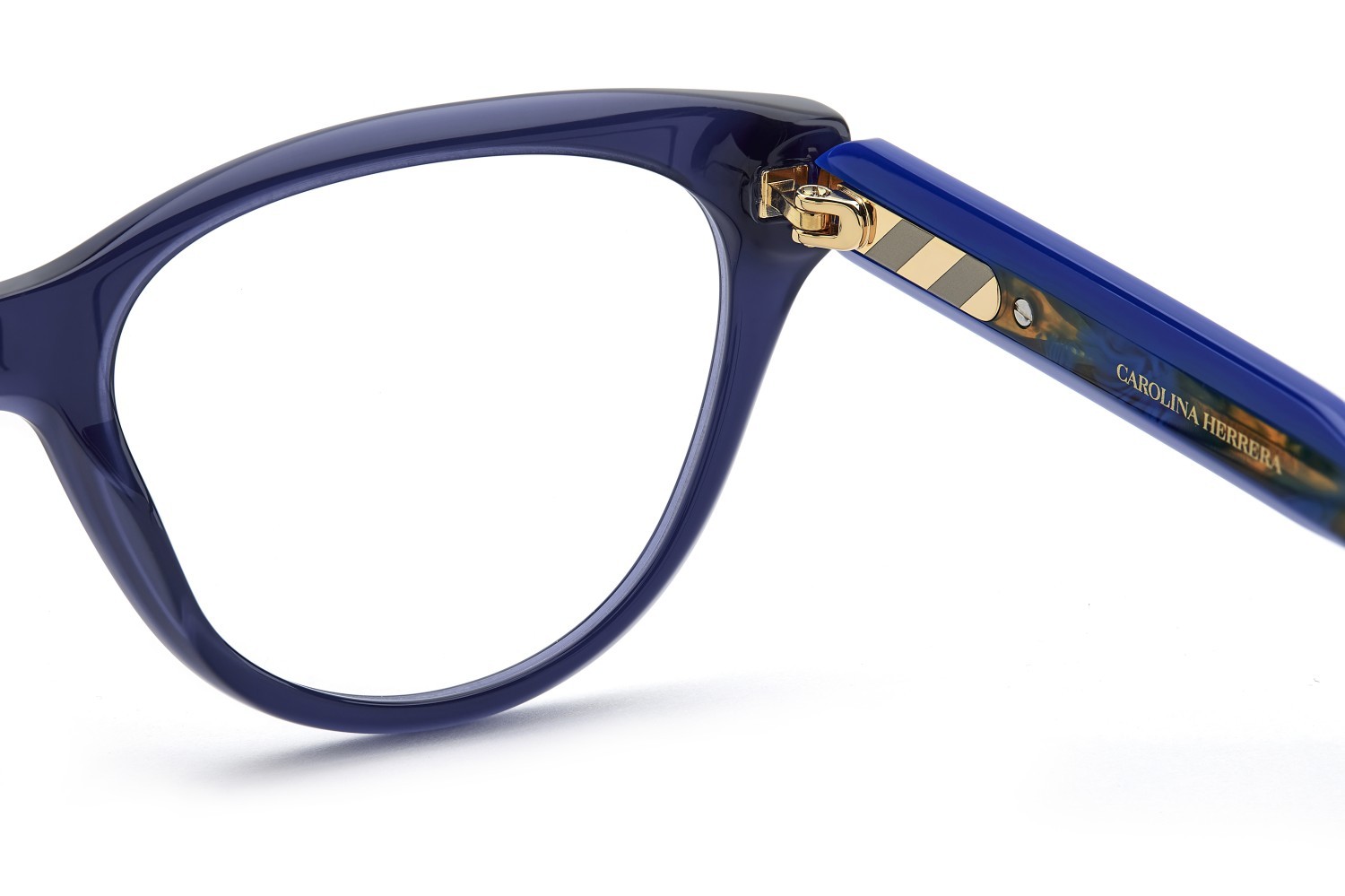 Eyeglasses Carolina Herrera Her 0256 108967 PJP color blue shape cat eye 