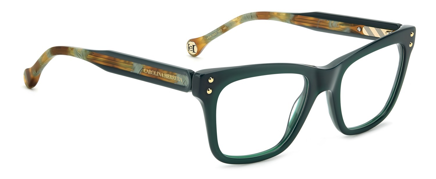 Occhiali da vista Carolina Herrera Her 0257 108968 1ED colore green forma rettangolare 