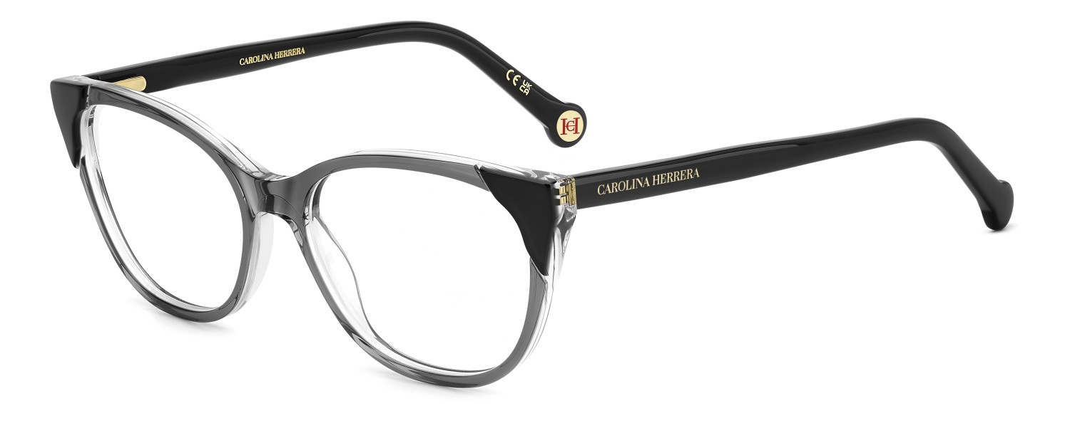 Eyeglasses Carolina Herrera Her 0283 108969 R6S color grey black shape rectangle 