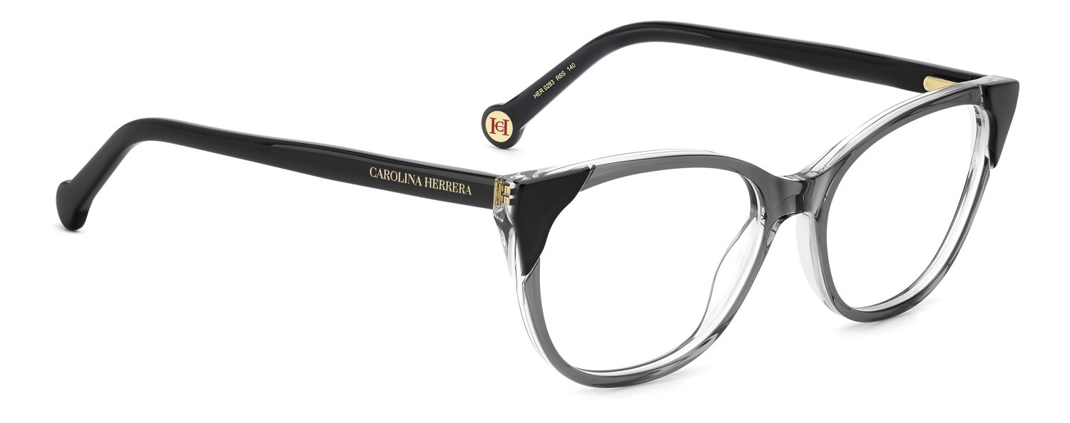Eyeglasses Carolina Herrera Her 0283 108969 R6S color grey black shape rectangle 