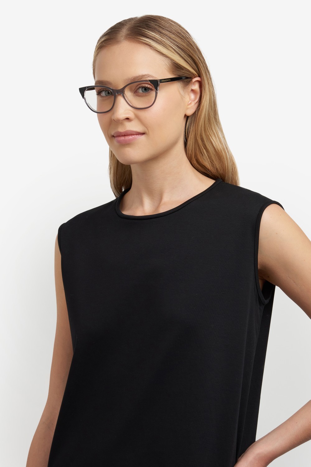 Eyeglasses Carolina Herrera Her 0283 108969 R6S color grey black shape rectangle 