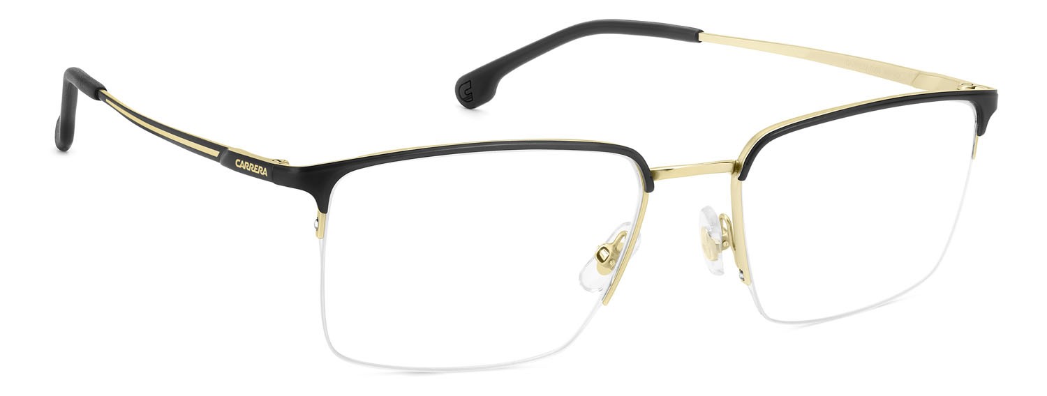 Brillen Carrera 8909 108982 (I46) farbe matte black gold form rechteckig 