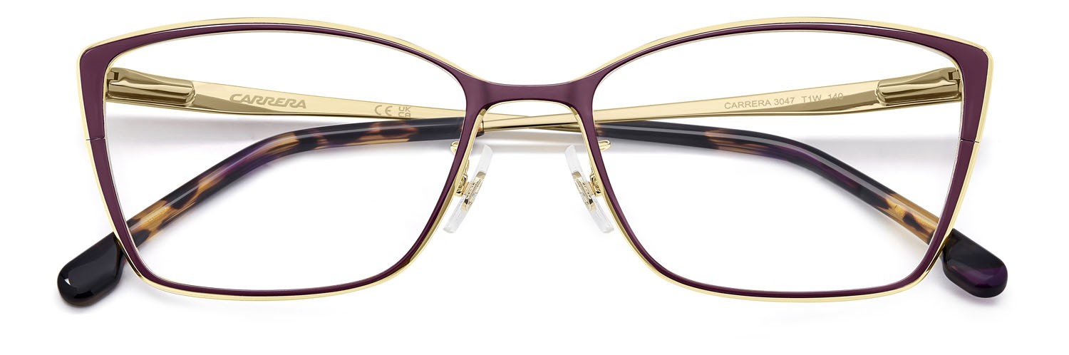 Brillen Carrera 3047 109019 (T1W) farbe plum gold form rechteckig 