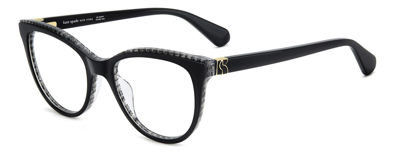 Occhiali da vista Kate Spade Ks Mandee 109036 TAY colore black pattern white forma rotondo 