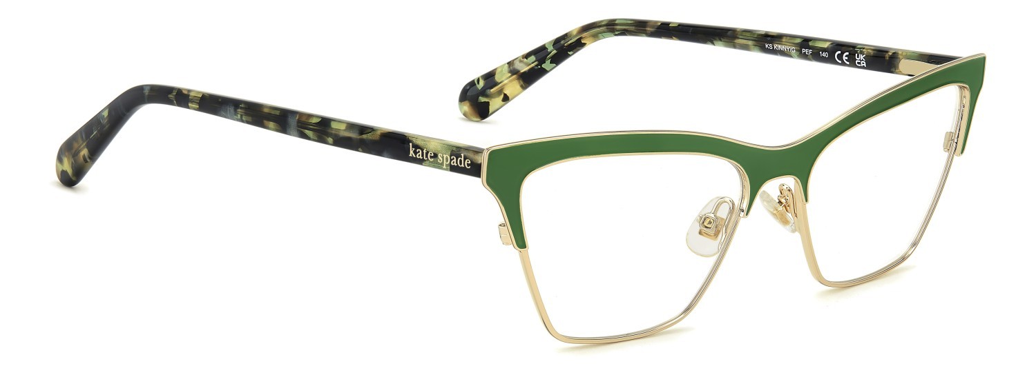 Occhiali da vista Kate Spade Ks Kinny/G 109039 PEF colore gold green forma cat eye 