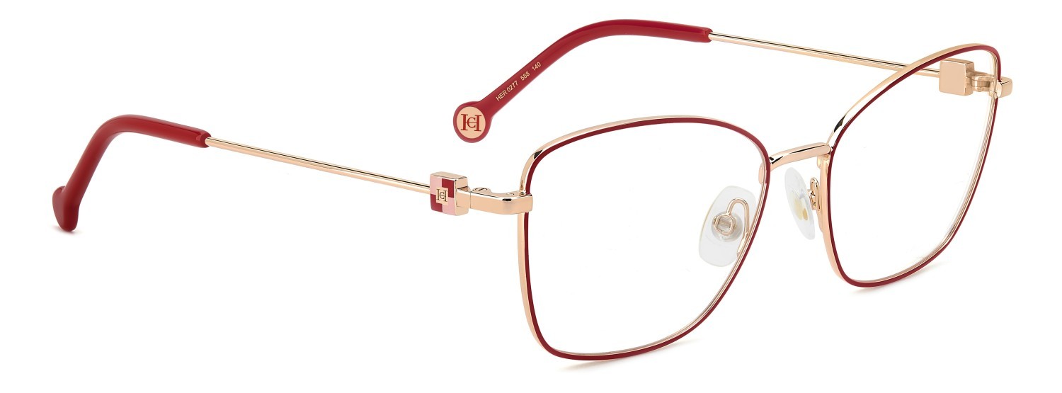 Eyeglasses Carolina Herrera Her 0277 109049 588 color redpink copper gold shape rectangle 