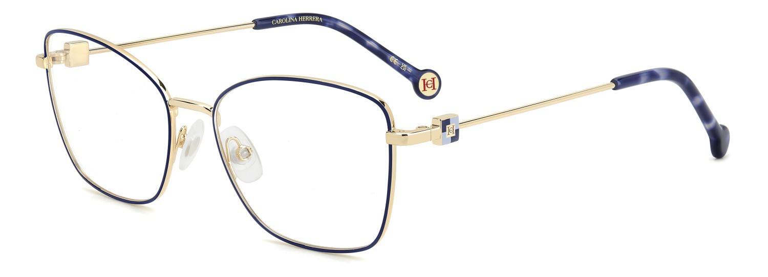 Occhiali da vista Carolina Herrera Her 0277 109049 NUC colore matte blue gold forma rettangolare 