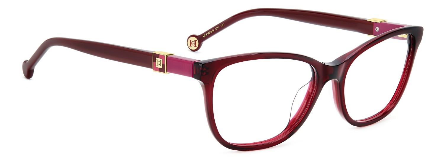Eyeglasses Carolina Herrera Her 0276/G 109051 LHF color burgundy shape rectangle 