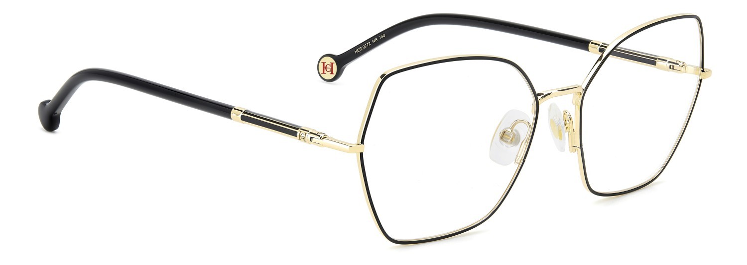 Occhiali da vista Carolina Herrera Her 0272 109056 I46 colore matte black gold forma farfalla 