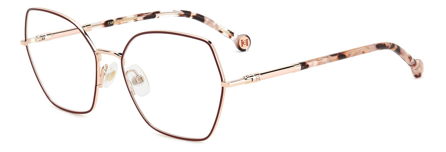 Occhiali da vista Carolina Herrera Her 0272 109056 YK9 colore burgundy copper gold forma farfalla 
