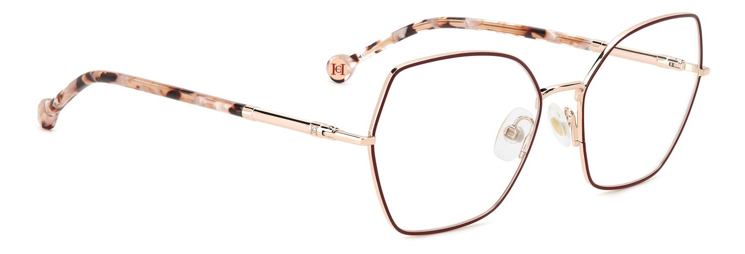 Occhiali da vista Carolina Herrera Her 0272 109056 YK9 colore burgundy copper gold forma farfalla 