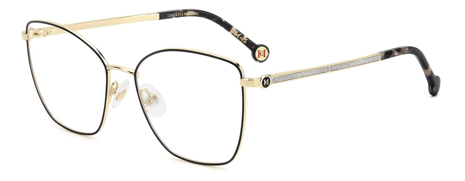 Eyeglasses Carolina Herrera Her 0264 109057 I46 color matte black gold shape butterfly 