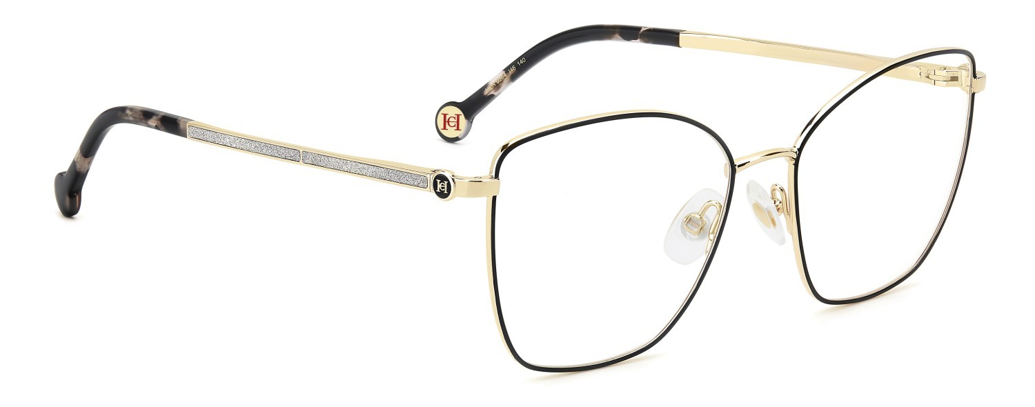 Eyeglasses Carolina Herrera Her 0264 109057 I46 color matte black gold shape butterfly 