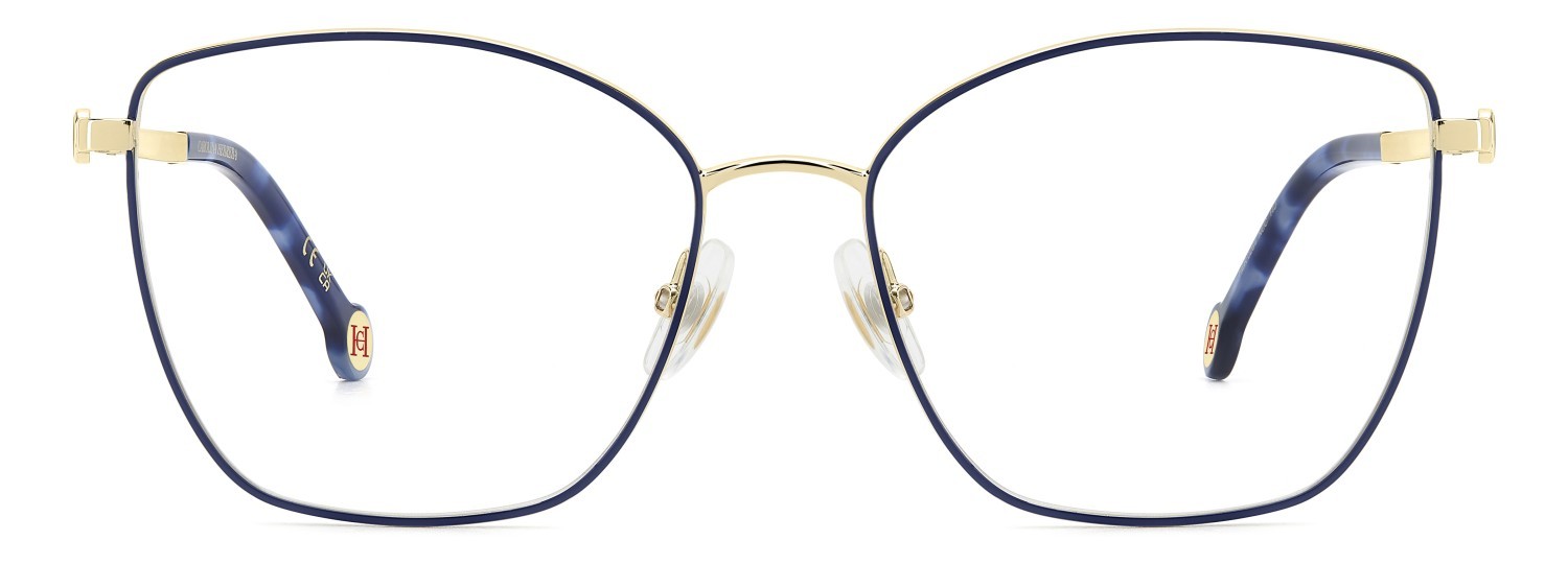 Occhiali da vista Carolina Herrera Her 0264 109057 NUC colore matte blue gold forma farfalla 