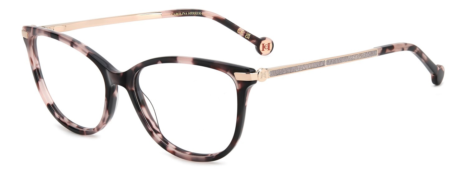 Eyeglasses Carolina Herrera Her 0263 109058 HT8 color pink havana shape rectangle 