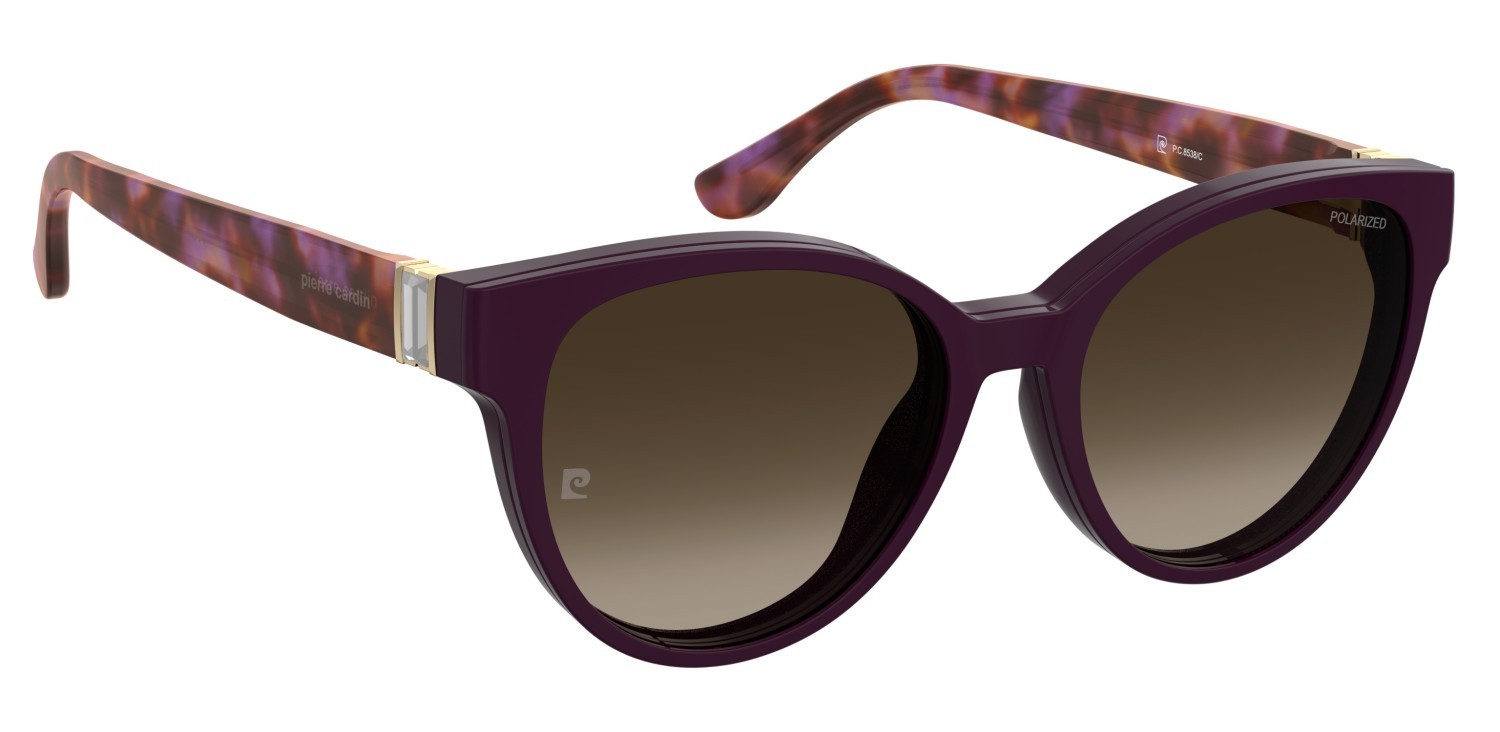 Eyeglasses Pierre Cardin P.c. 8538/C 109217 HKZ color violet havana shape cat eye lenses brown shaded polarized