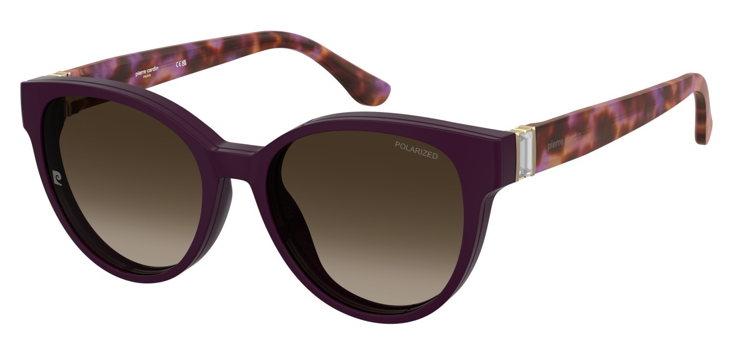 Eyeglasses Pierre Cardin P.c. 8538/C 109217 HKZ color violet havana shape cat eye lenses brown shaded polarized