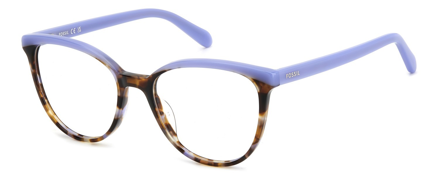 Occhiali da vista Fossil Fos 7188 109256 1JP colore violet blue havana forma rotondo 