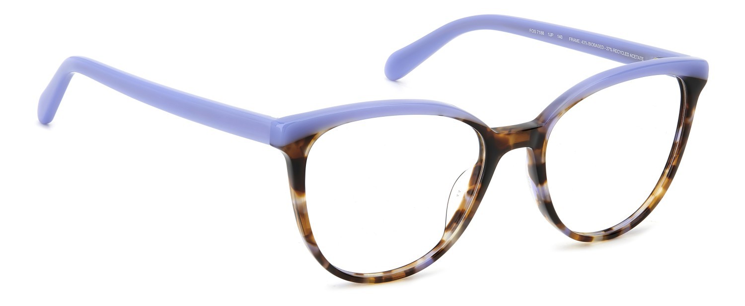 Occhiali da vista Fossil Fos 7188 109256 1JP colore violet blue havana forma rotondo 