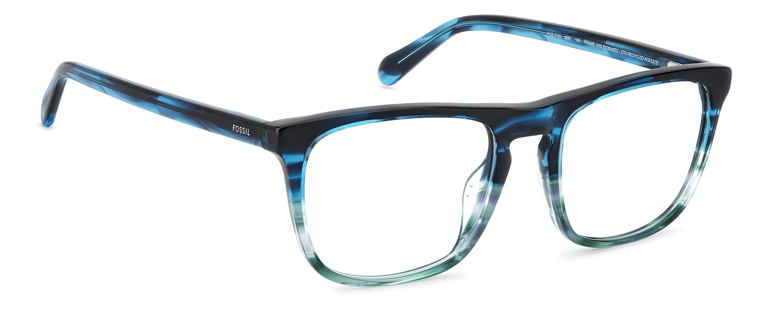 Brillen Fossil Fos 7191 109263 M5C farbe striped teal form quadratisch 