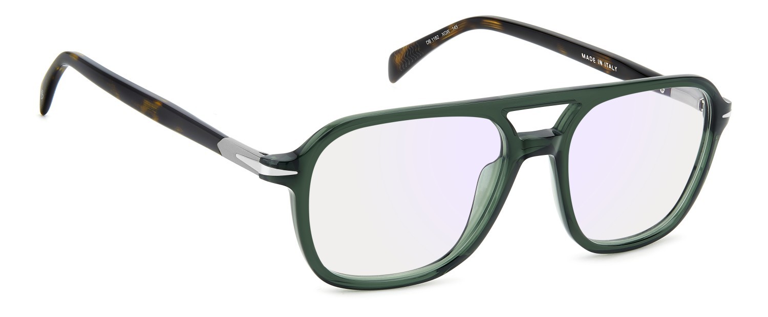Eyeglasses David Beckham Db 1182 109272 XGW color green havana shape square lenses blue mirror