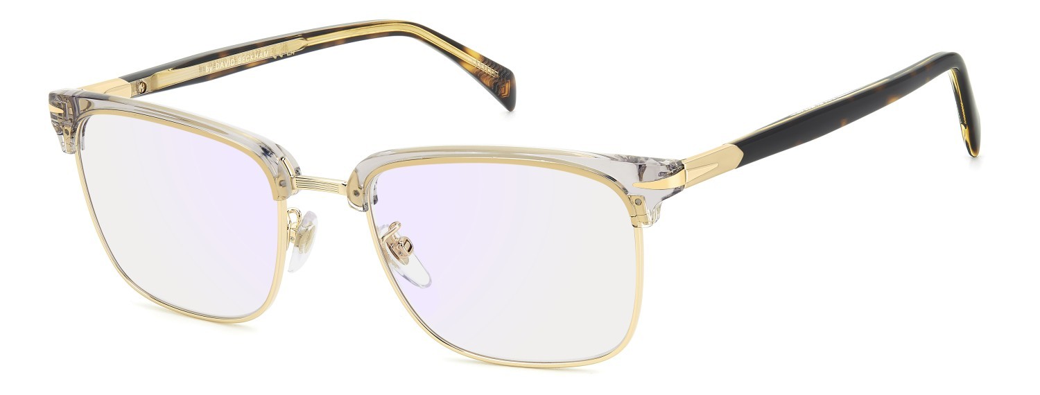 Eyeglasses David Beckham Db 1183 109273 83Q color grey havana gold shape rectangle lenses blue mirror
