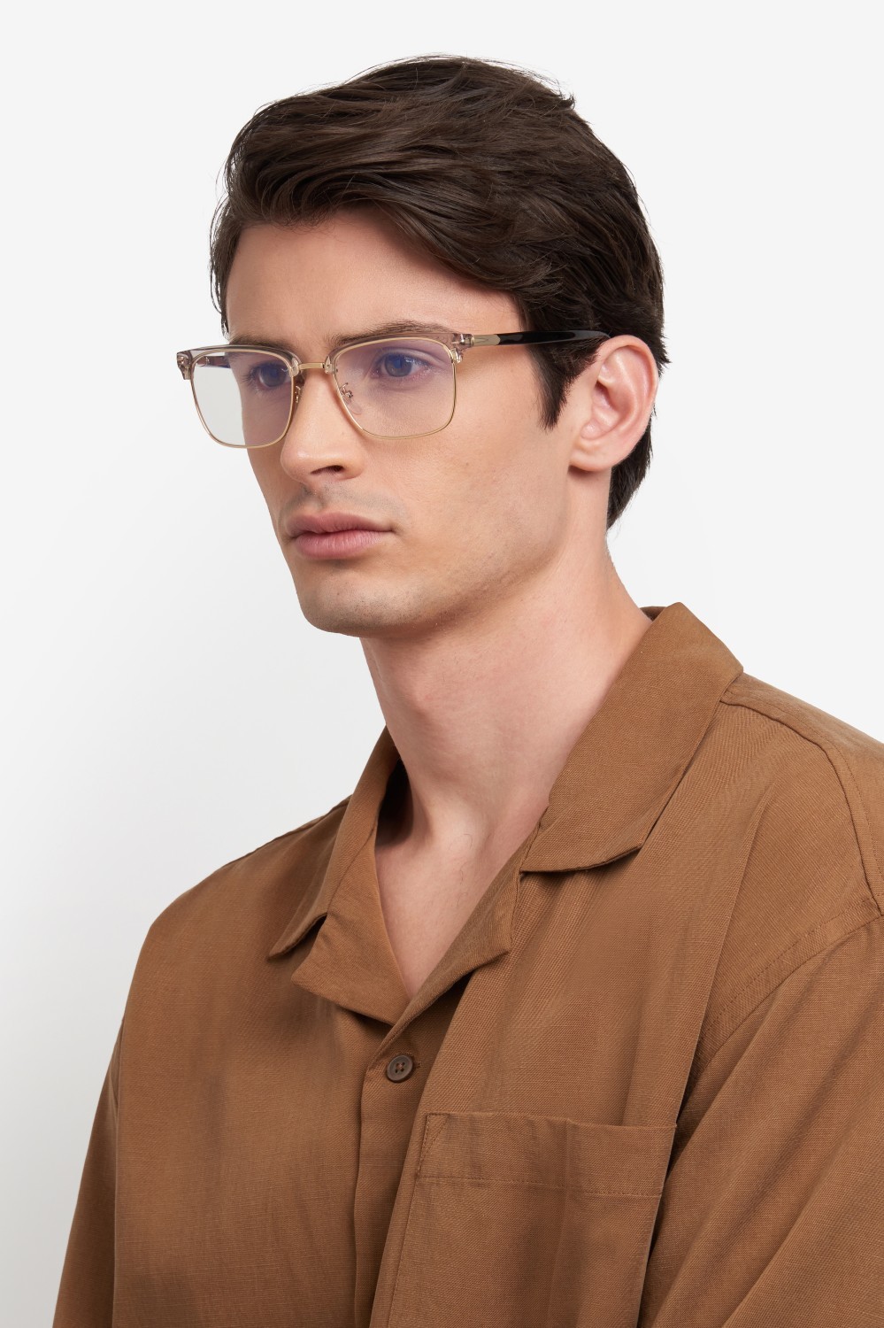 Eyeglasses David Beckham Db 1183 109273 83Q color grey havana gold shape rectangle lenses blue mirror