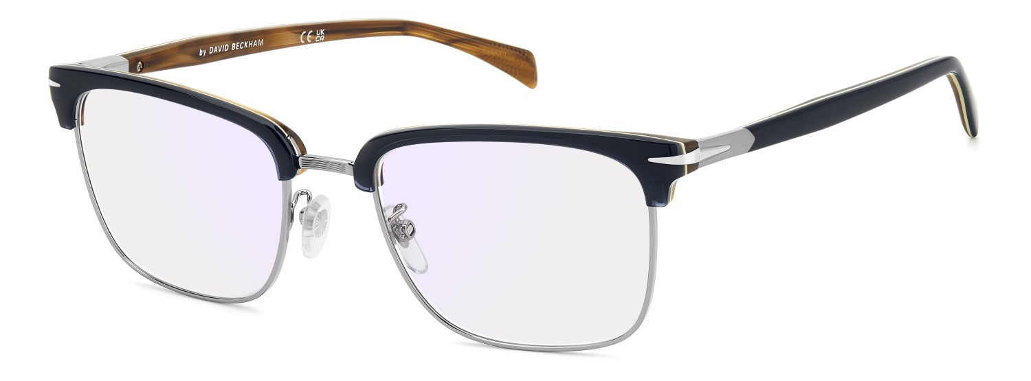 Eyeglasses David Beckham Db 1183 109273 QEU color blue horn ruthenium shape rectangle lenses blue mirror