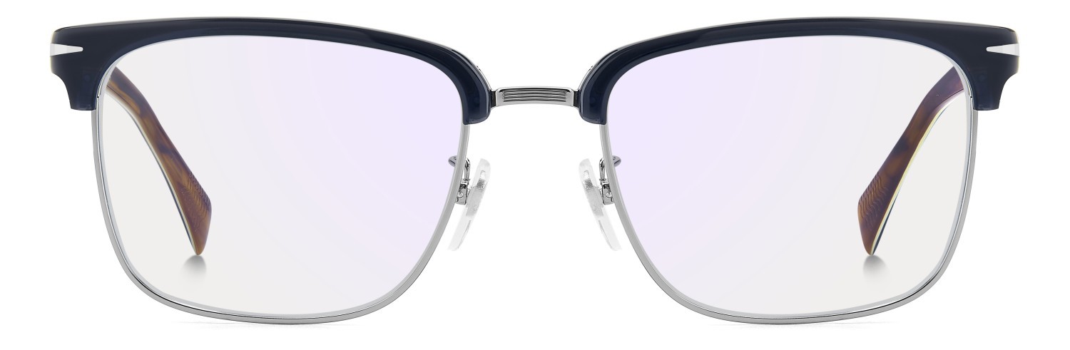 Eyeglasses David Beckham Db 1183 109273 QEU color blue horn ruthenium shape rectangle lenses blue mirror