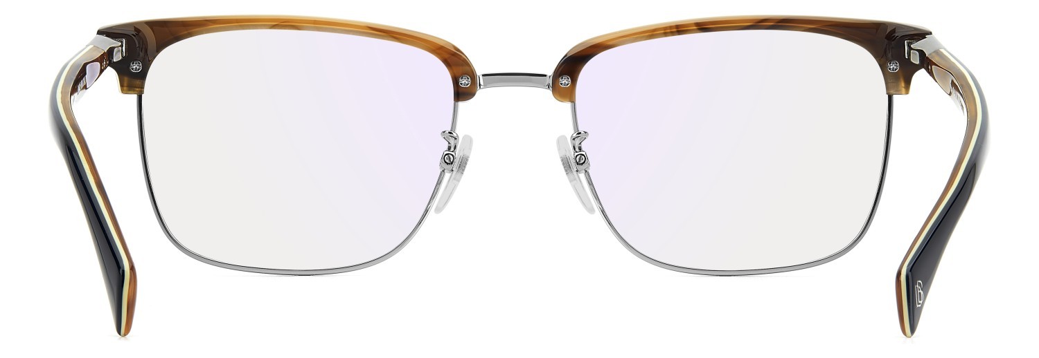 Eyeglasses David Beckham Db 1183 109273 QEU color blue horn ruthenium shape rectangle lenses blue mirror