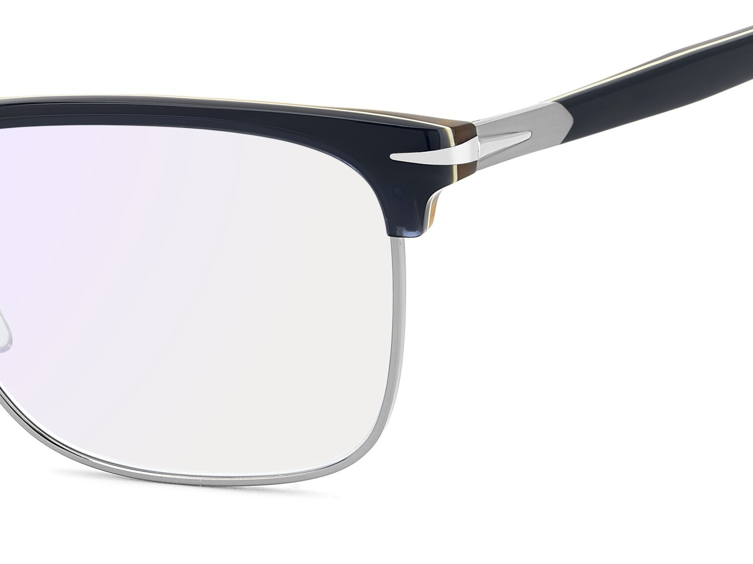 Eyeglasses David Beckham Db 1183 109273 QEU color blue horn ruthenium shape rectangle lenses blue mirror