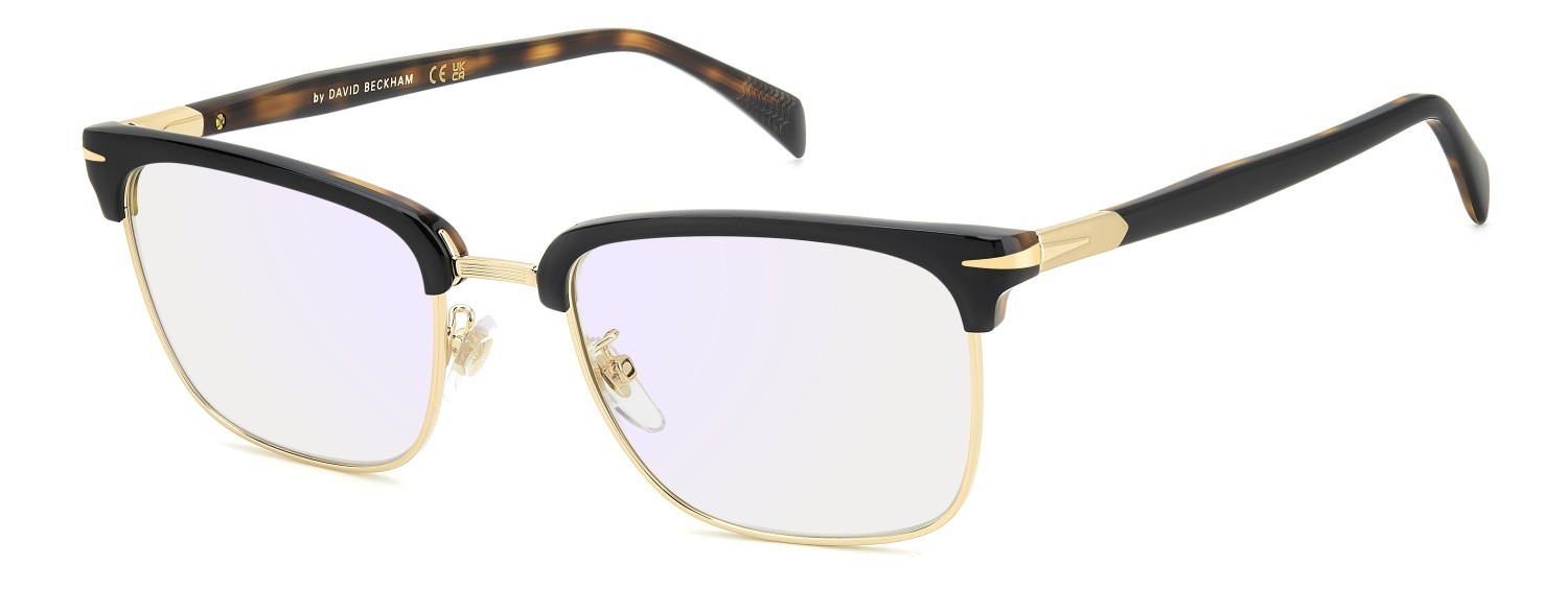 Eyeglasses David Beckham Db 1183 109273 XWY color black havana gold shape rectangle lenses blue mirror