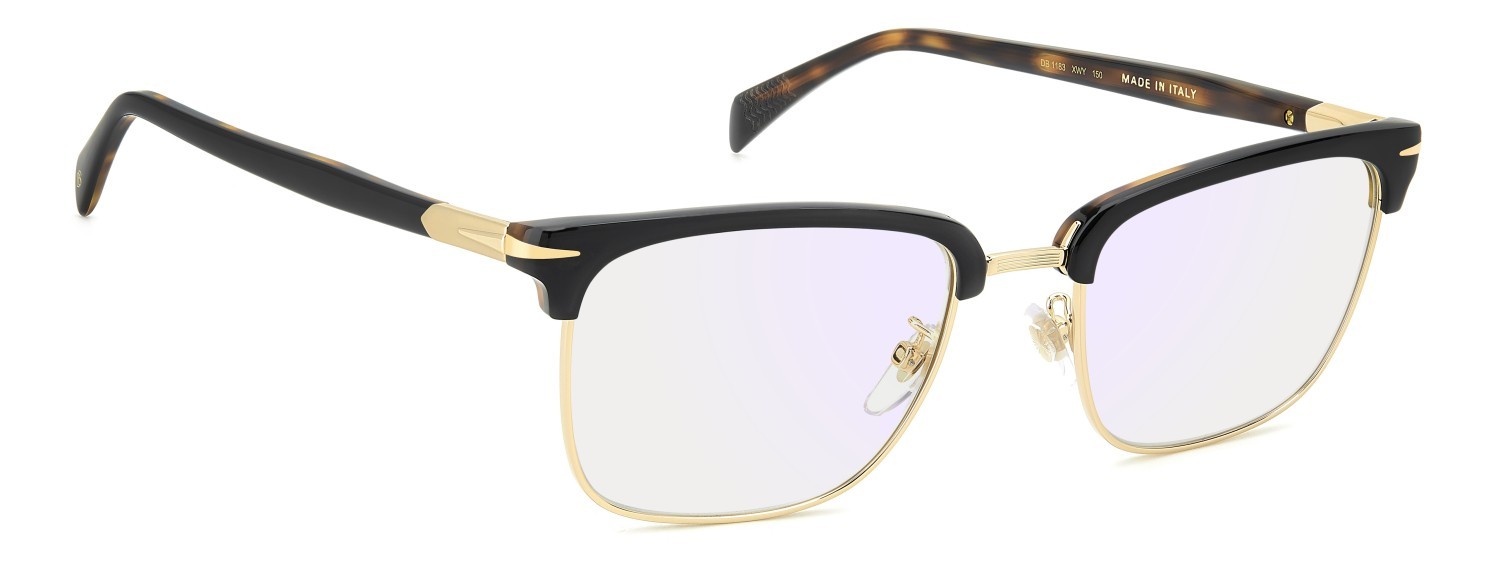 Eyeglasses David Beckham Db 1183 109273 XWY color black havana gold shape rectangle lenses blue mirror